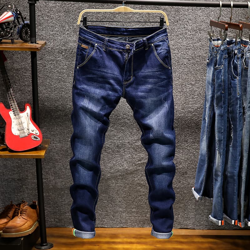 Men's Clothing Casual Pants Thin Nine Point Pants Trendy Summer Skinny Plus Size Loose Jeans