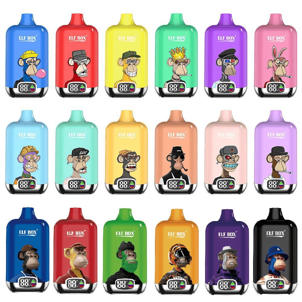 Lot de 10 cigarettes électroniques jetables OKSO Cool Monkey 25 ml, affichage 12 000 bouffées, boîte numérique aléatoire, stylo vape