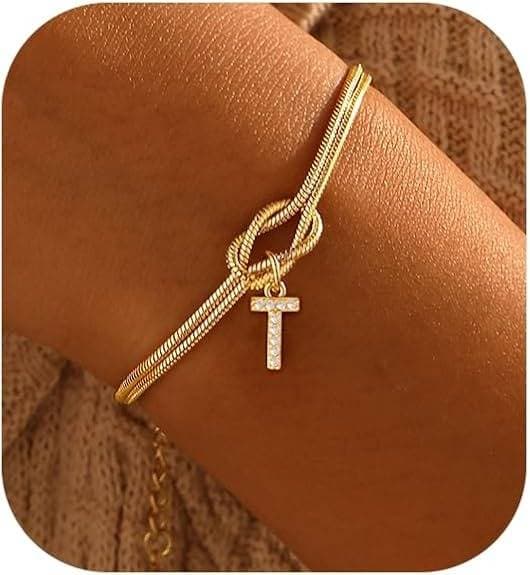 Bracelet en zircon avec 26 lettres, tendance, nœud concentrique, rond, en os de serpent, pour couple, amitié, bijoux de main