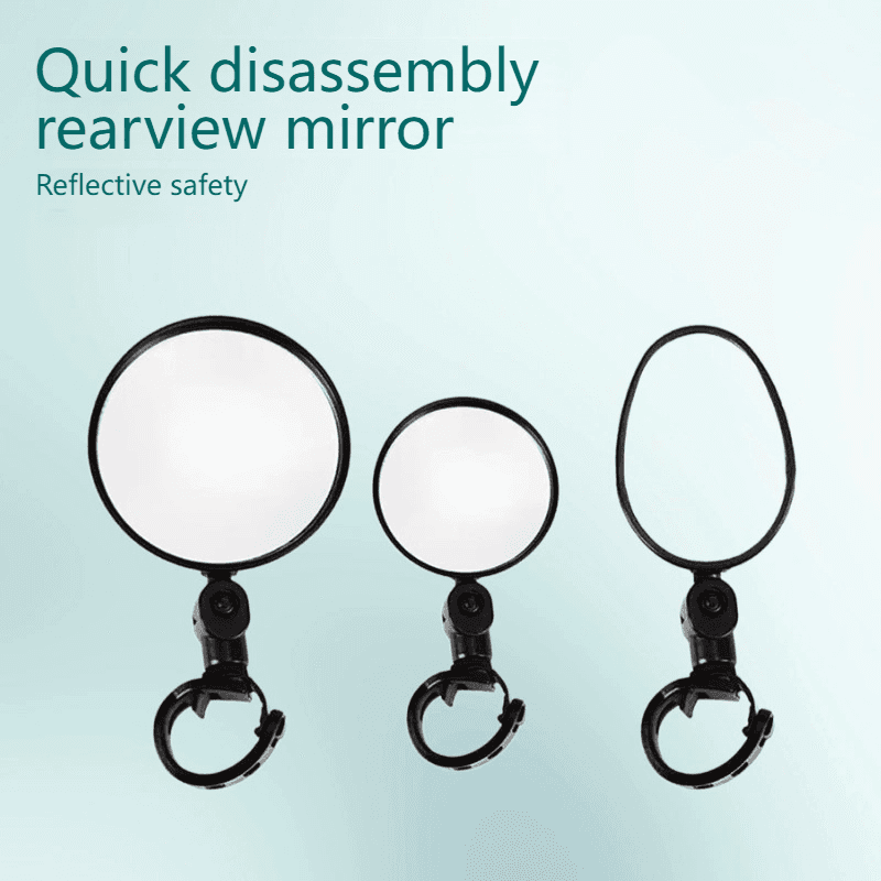 Universal Bike Rearview Mirror - Wide-Angle Convex Glass Mirror For E-Bikes & Mountain Bikes (Round/Oval, 1-Pack/2-Pack)​