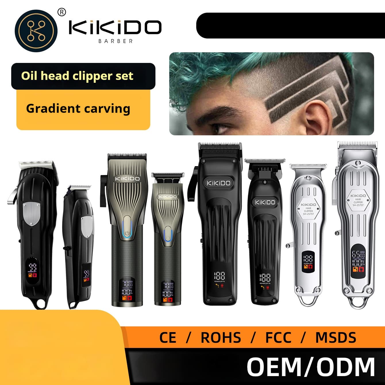 Professional Hair Clipper Set – Cordless/Corded Dual Mode, Stainless Steel Blades, Low Noise (36dB) For Men & Women