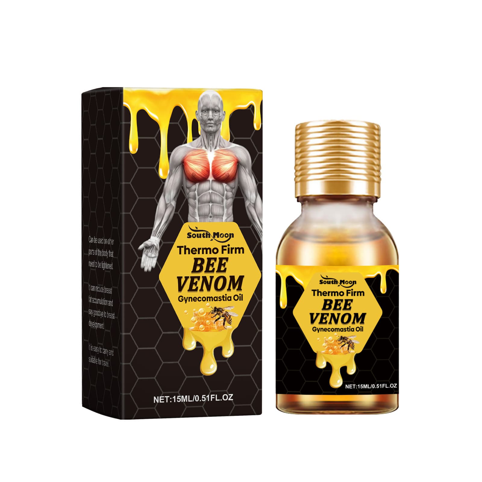 South Moon Men's Chest Care Oil Nourishes And Lifts For Improved Elasticity