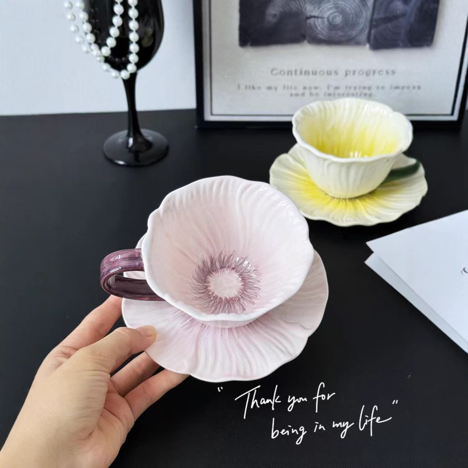 Particularly Beautiful Design Sense Niche High-Value Latte For Women Exquisite Coffee Cup And Saucer Set