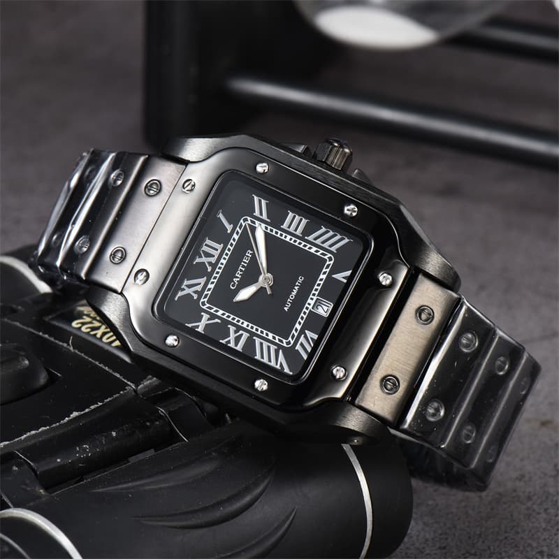 Montre à Quartz pour hommes, de haute qualité, pour loisirs, affaires, étanche, calendrier, petite montre carrée, tendance, bracelet en acier