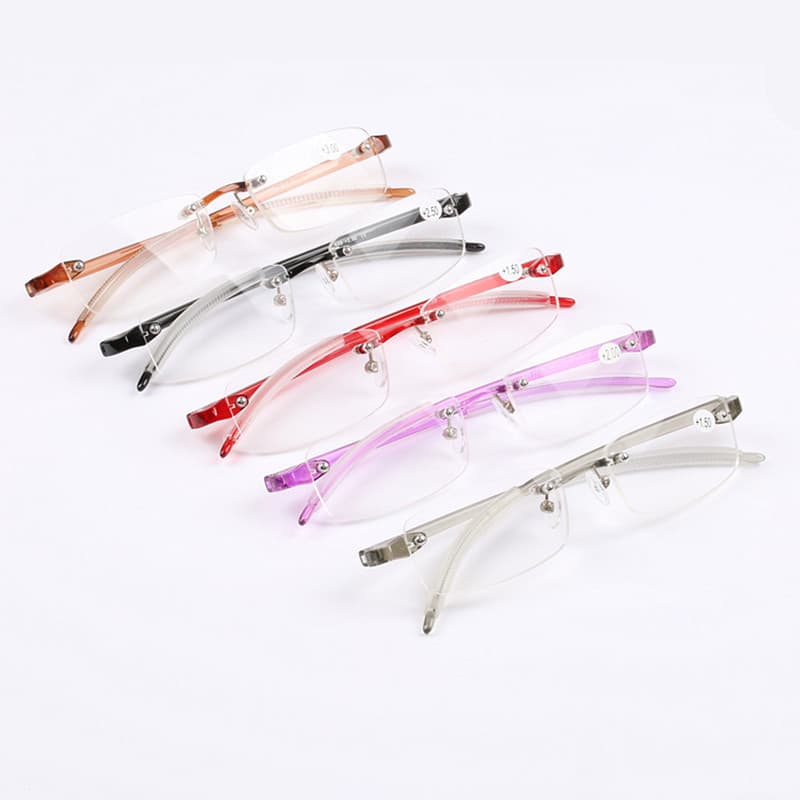 Men Women Lightweight Clear Rimless Resin Reading Glasses +1.00 To +4.00-1