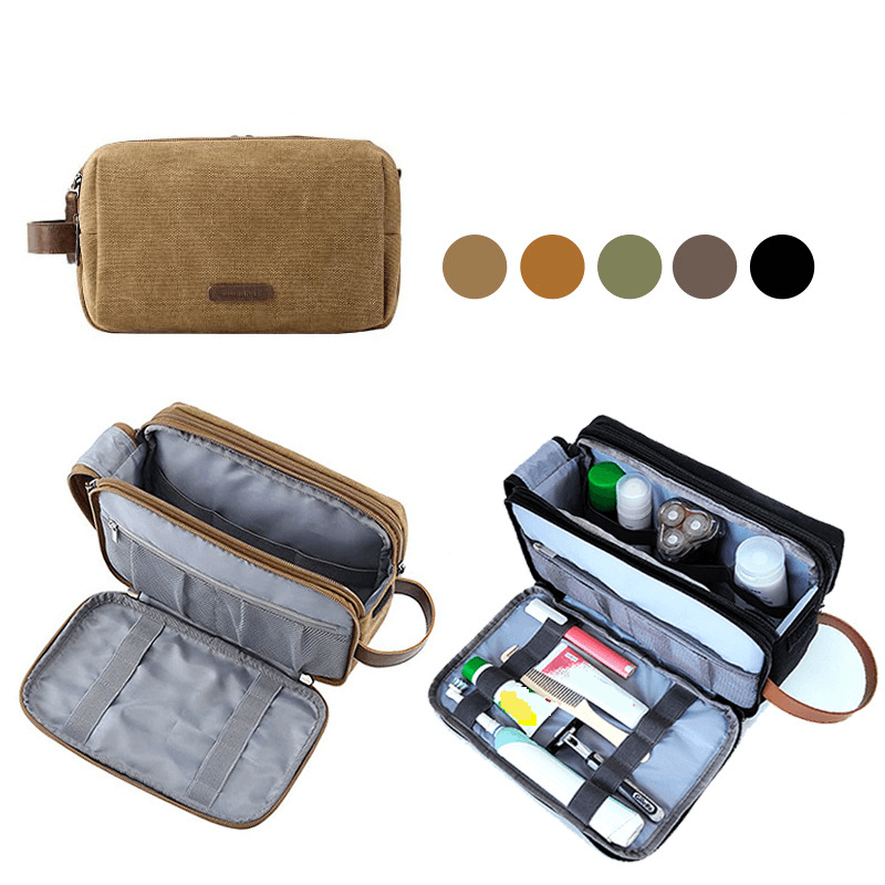 Storage Bags Canvas Toiletry Bag Large Capacity Men's Canvas Toiletry Bag Men's Cosmetic Bag Razor Razor Storage Bag