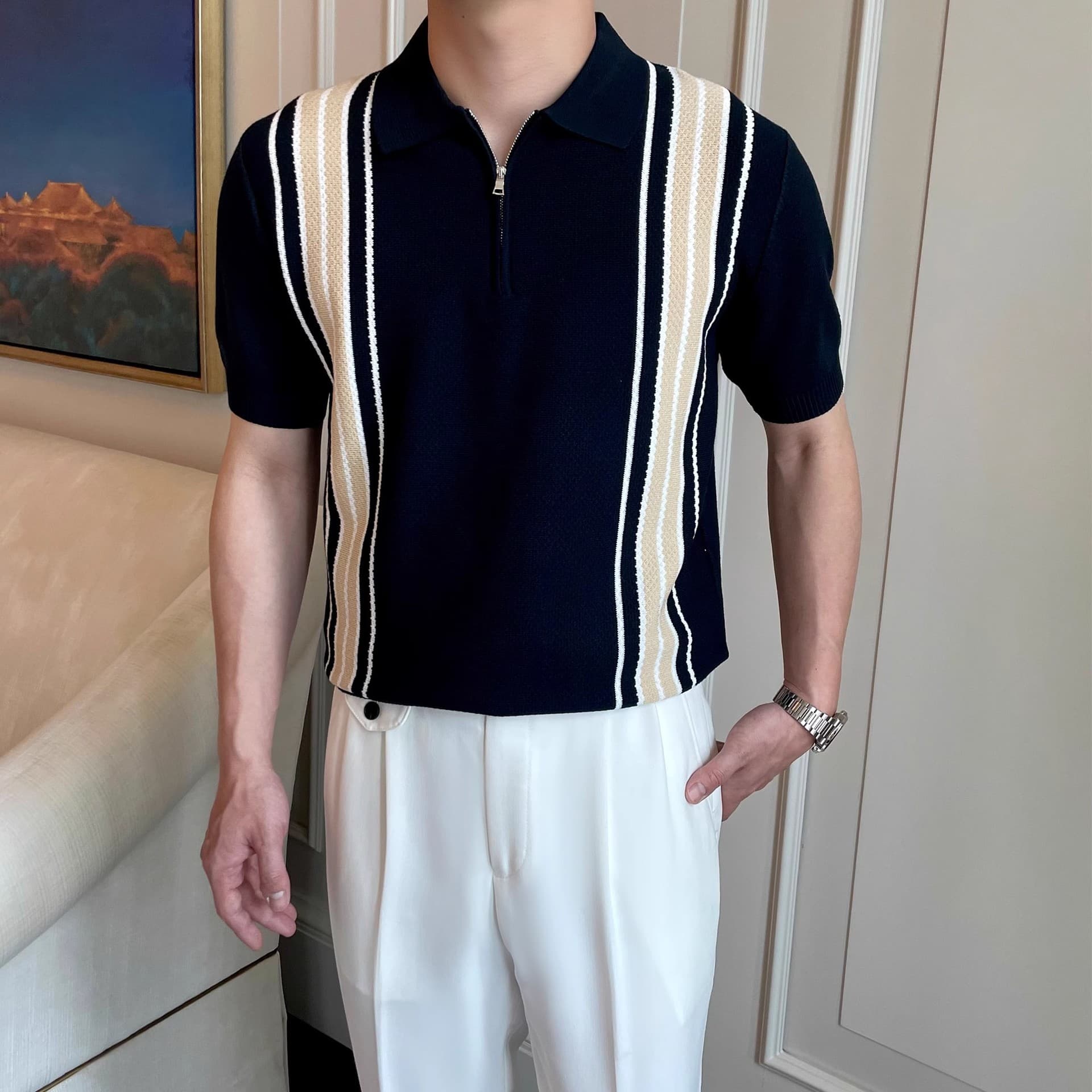 Men's Clothing Light Luxury High End Short Sleeved Polo Shirt For Men