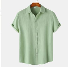 Men's Clothing Summer New Short Sleeved Solid Color Men's Shirt Tops