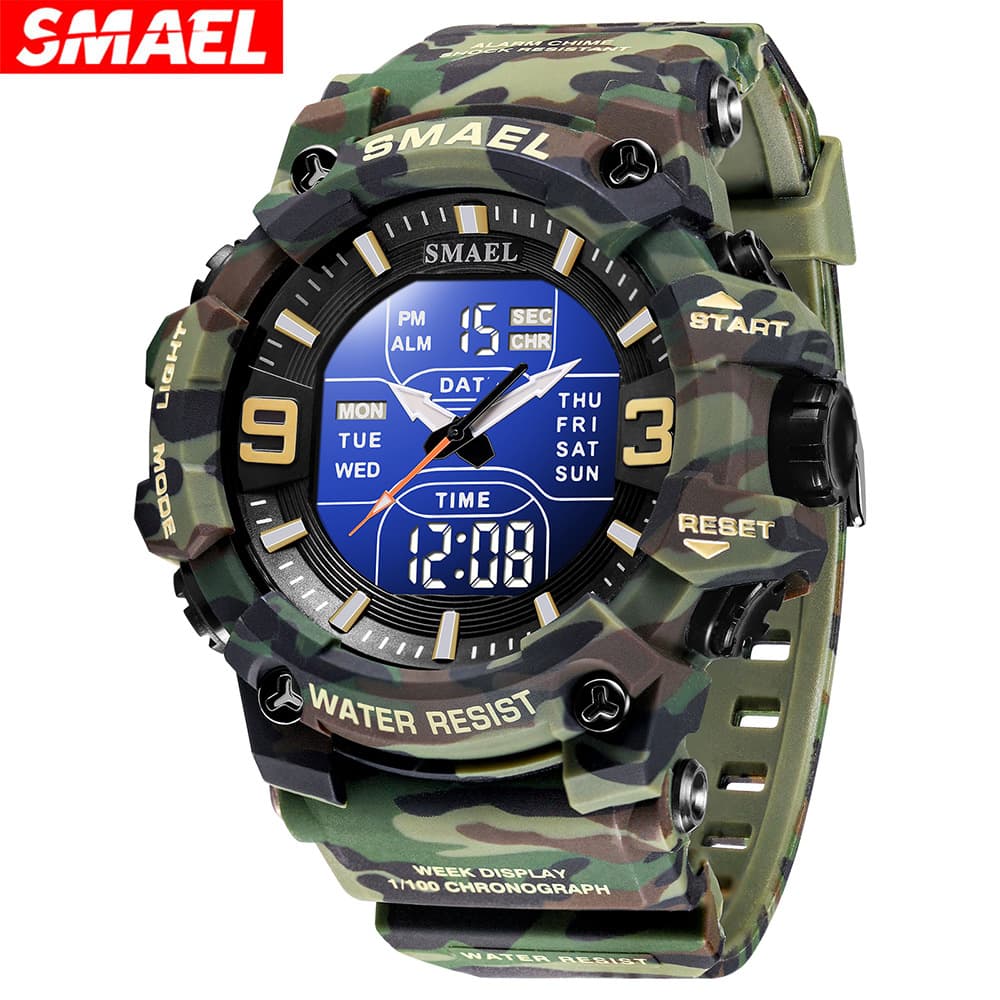 SMAEL SMAEL Outdoor Waterproof Electronic Watch Camouflage Sport Luminous Men's Wristwatch