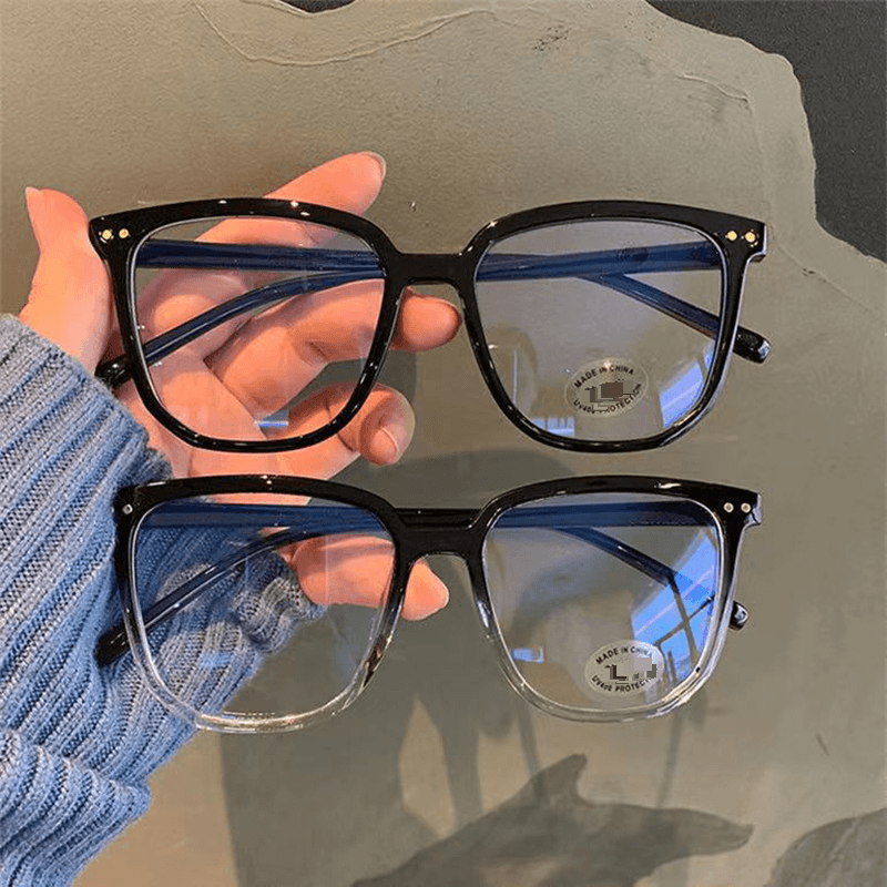 Monture de lunettes d'ordinateur transparente pour femmes et hommes, verres carrés anti-lumière bleue, verres optiques