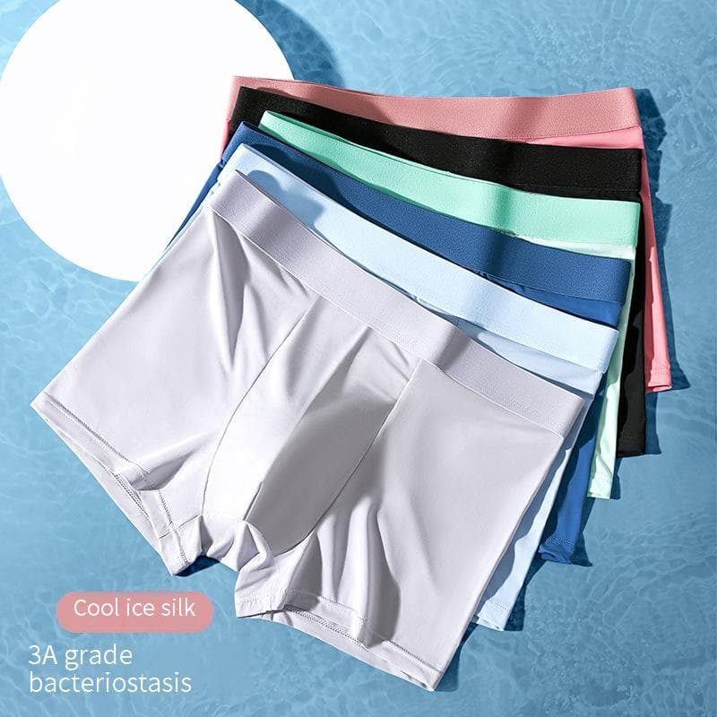 Men's Underwear Ultra Thin Mid Waist Summer Boxer Briefs Breathable Seamless Boxer Briefs