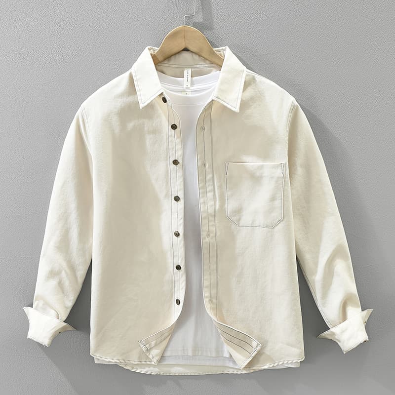 Workwear Trend Long Sleeved Shirt Men's Fashionable Versatile Artistic Casual Loose Top