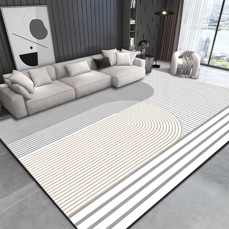 Living Room Rug Large Size Gorgeous Gold Frame Design Bedroom Rug Plush Thickened Machine Washable Thickened Underlay Interior Decorative Rug