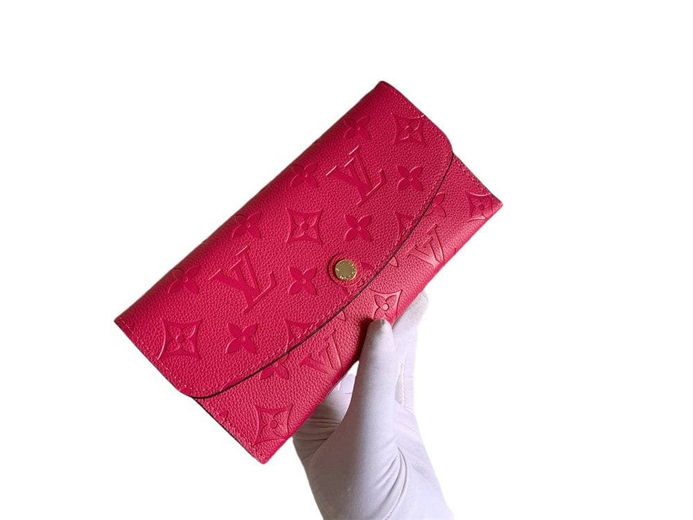 Emily Alphabet en relief fermeture à pression en cuir gaufré portefeuille long portefeuille pochette tempérament