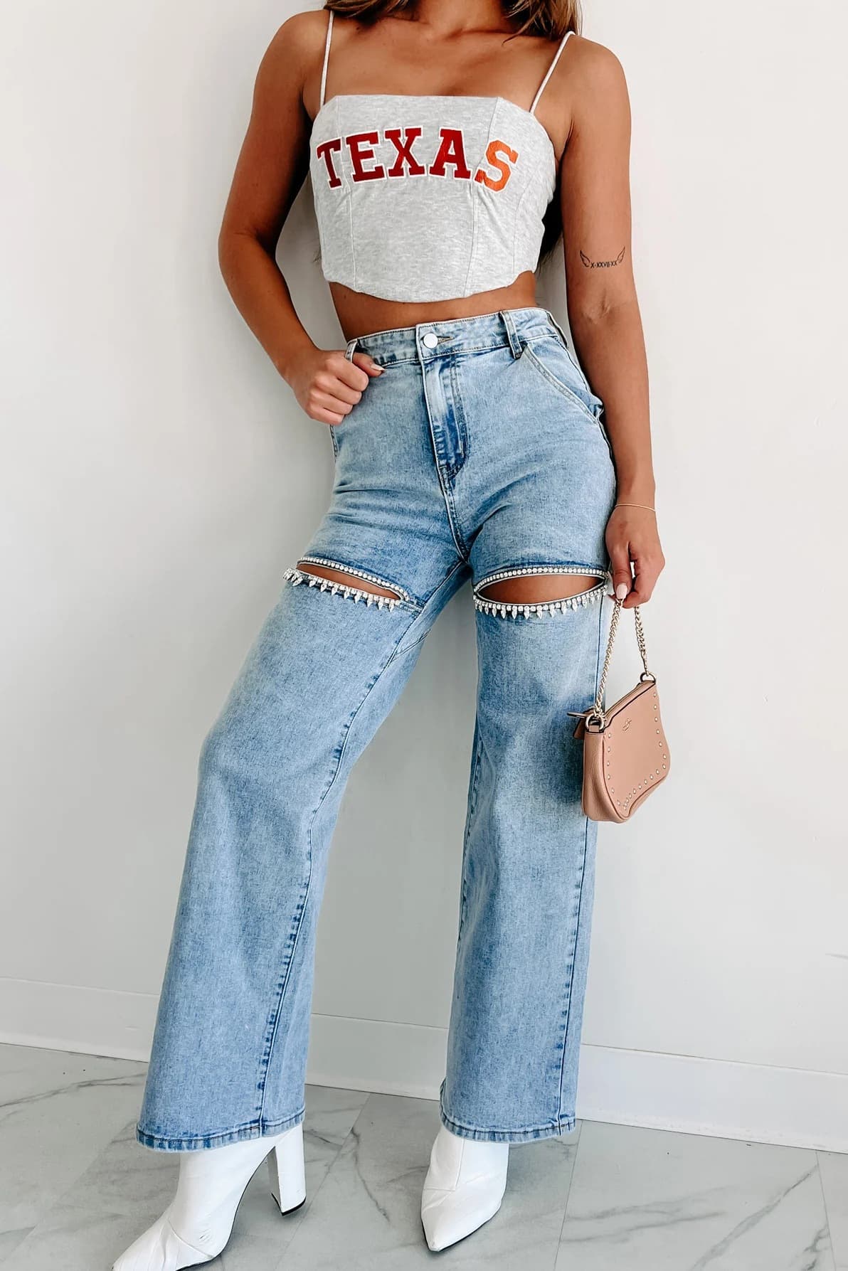 Women's Clothing Spring And Summer Fashion Casual Ripped Straight Women's Jeans