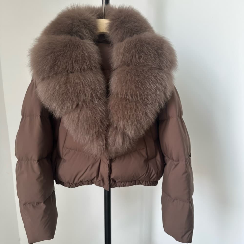 Women's Winter Short Down Jacket With Fox Fur Collar, Fashionable Loose Fit, Warm & Stylish, Multiple Colors Available