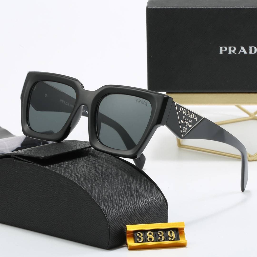 PRADA1 Classique Hommes Femmes Rétro Mode Lunettes de Soleil Décontractées Femmes Plein Cadre Lunettes de Soleil pour Hommes Femmes Lunettes de Co