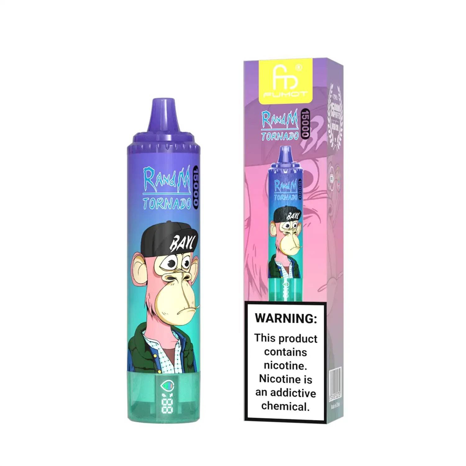 Cigarette électronique jetable 15 000 bouffées avec e-liquide 20 ml, RandM Tornado 15 000 bouffées, cigarette électronique rechargeable pour u