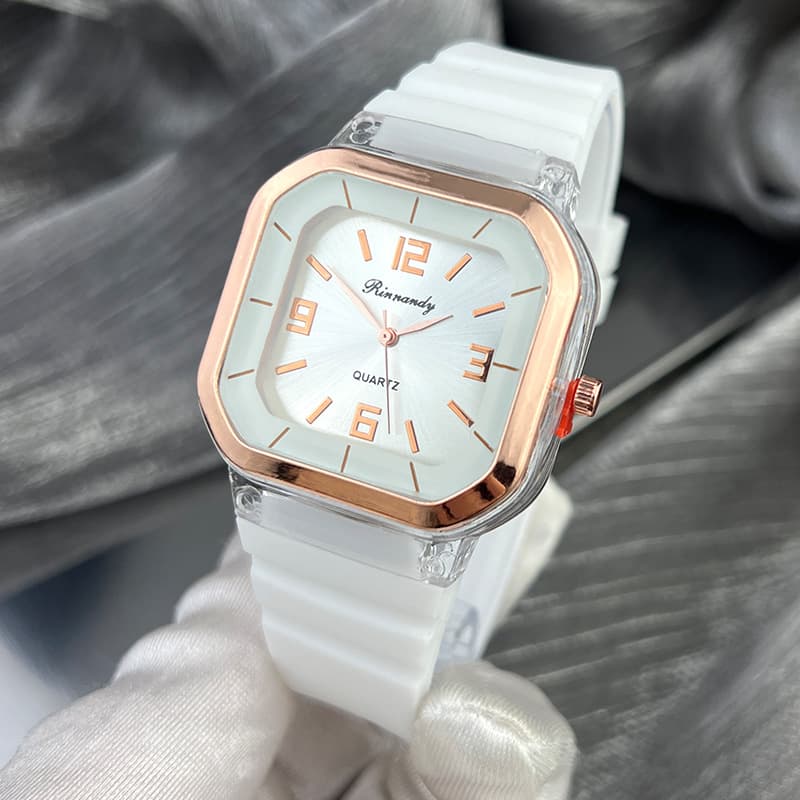 Square Fashion Ladies Quartz Watch Silicone Strap Couple Student Candy Color Sports Watch Work Daily Birthday Anniversary Valentine's Day Gift