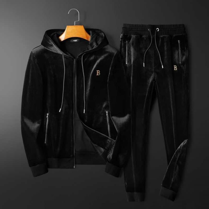 Men's Gold Velvet Tracksuit Set 2-Piece Hooded Lounge Suit | Loose Fit Casual Jogger Outfit For Autumn Winter | Soft Velour Jacket & Pants