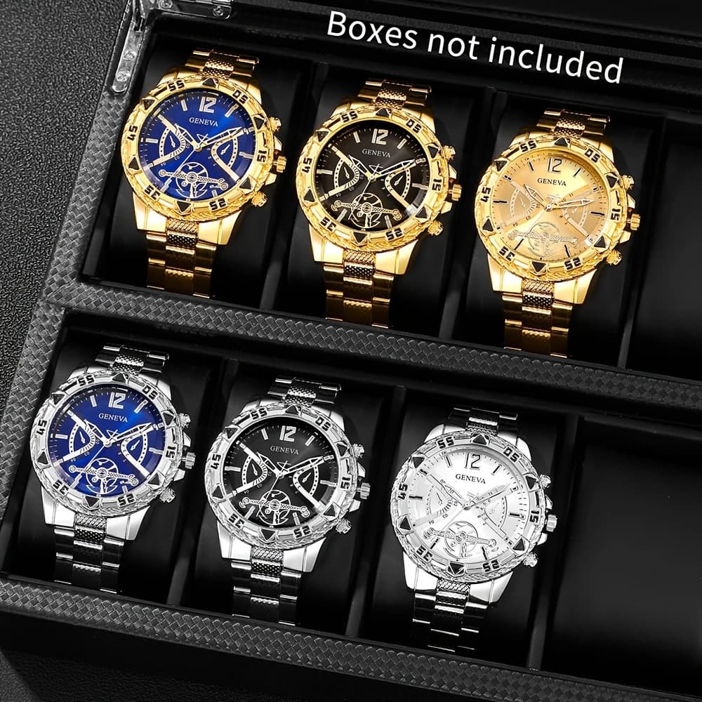Men's High End Business Quartz Watch With Large Dial, Men's Steel Belt Watch, Men's