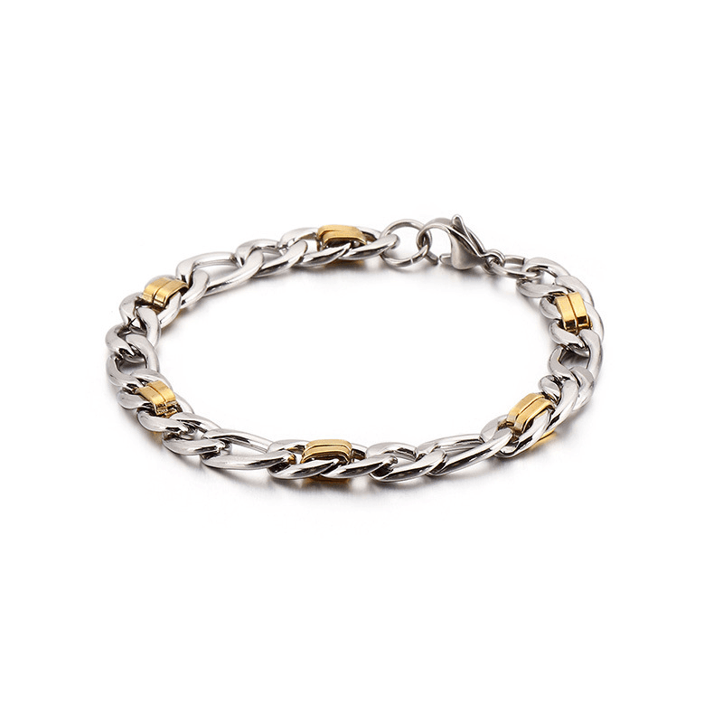 Men's Jewelry Fashion All Match Titanium Steel Men's Bracelet Creative Stainless Steel Flat Chain Bracelet