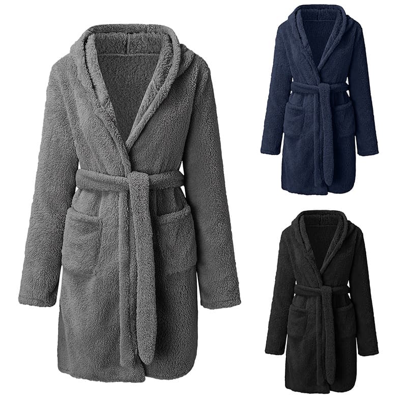 Men's clothing 2024 autumn and winter new men's plus velvet thick warm long-sleeved home clothes casual simple and comfortable flannel bathrobe