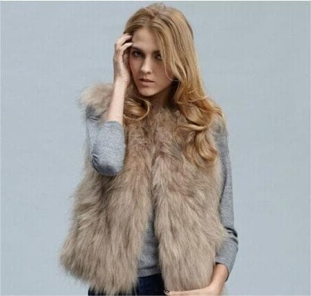 Women's autumn and winter short vest jacket original artificial fur imitation fox fur imitation fur