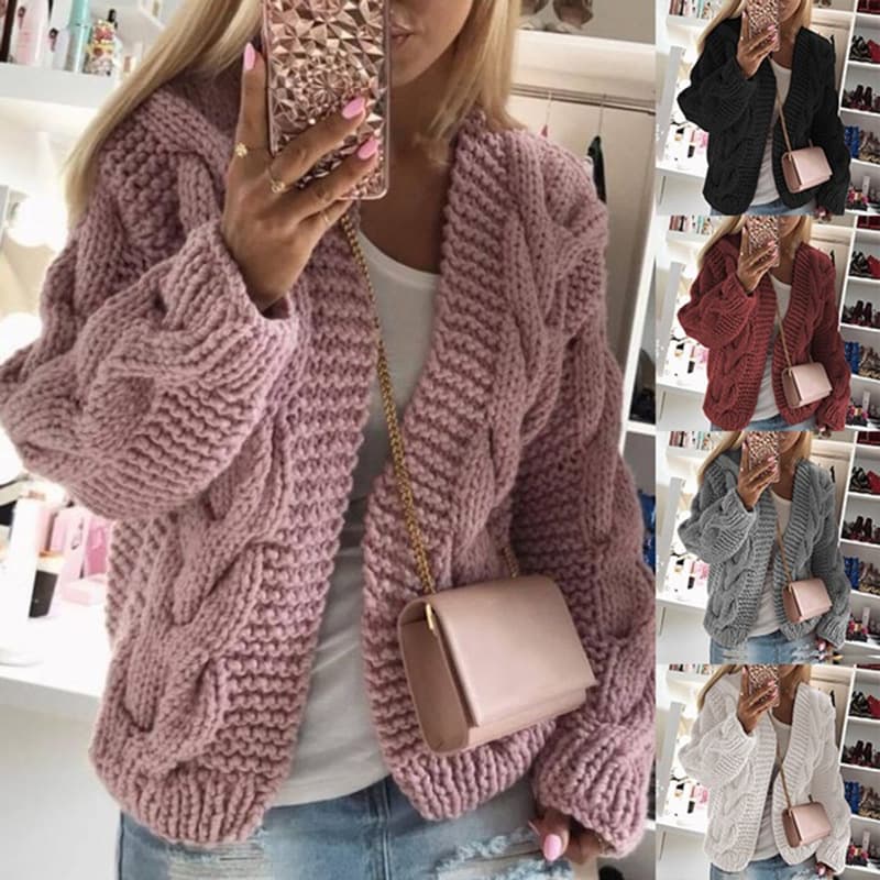 Women's Clothing Solid Color Cardigan Sweater