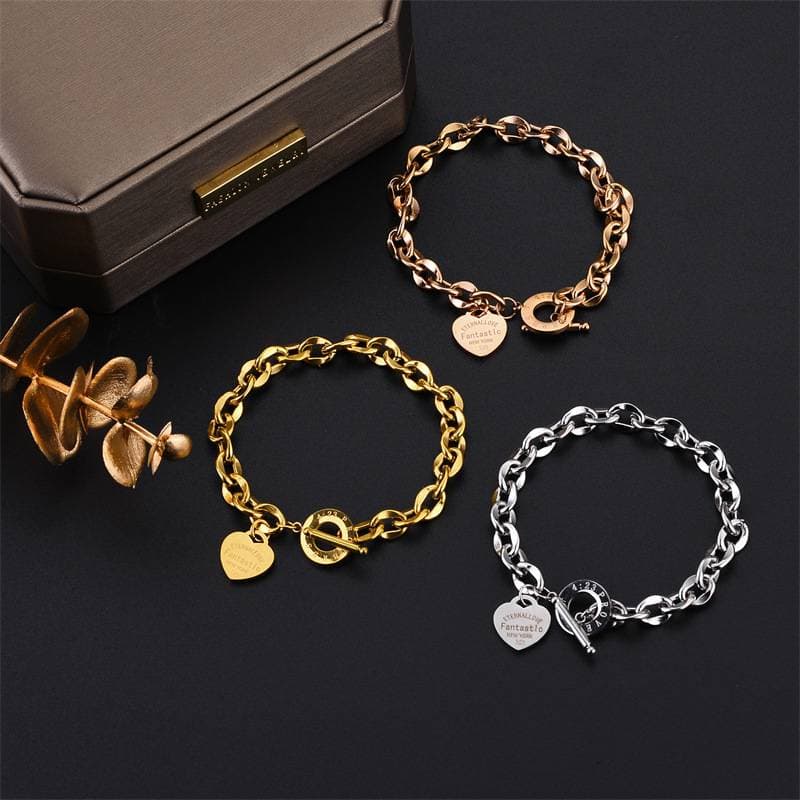 Hot selling titanium steel bracelet female O chain love fashion OT buckle stainless steel bracelet