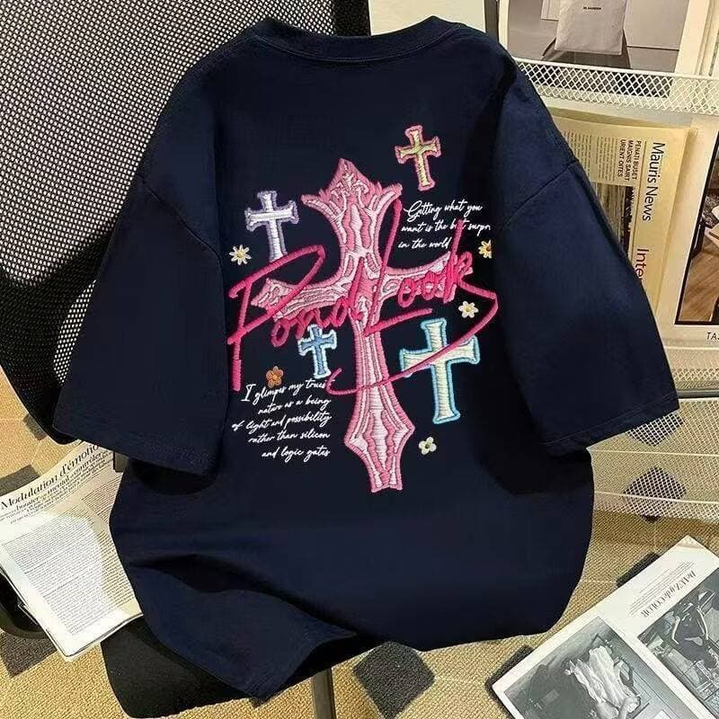 Men's Clothing Summer Casual Loose Breathable Short Sleeved Round Neck T Shirt 2024 Fashion Simple Slogan 3D Digital Printing