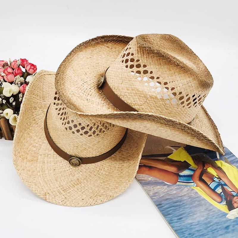 Horse and groom burst fashion Lafite spray paint cowboy hat straw braided hat straw hat