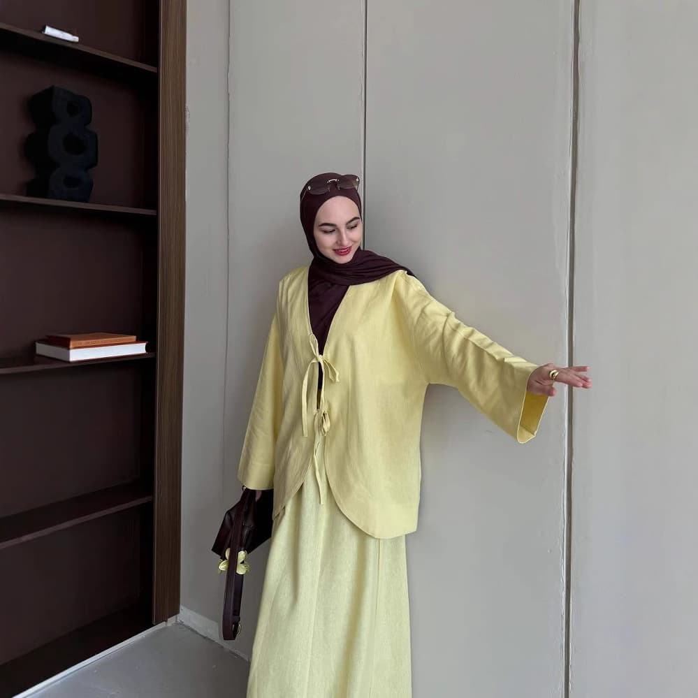 Women's Clothing Middle Eastern Arabic Skirt Two Piece Suit For Women New Fashion Lace Up Loose Suit Shirt Casual