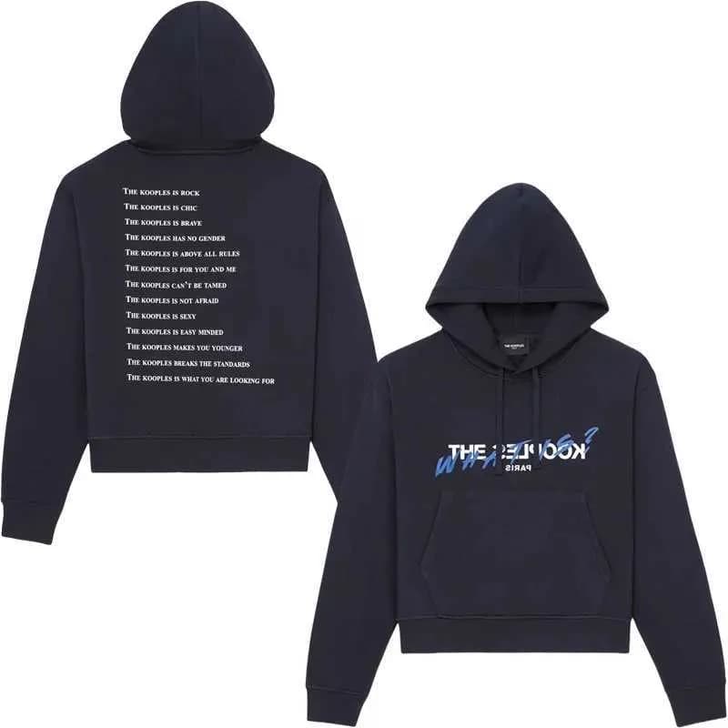 Sweats à capuche pour hommes, sweats, hiver, printemps, Kooples, marque, style, marée, pull, motif lettre, imprimé, femme, quotidien, polyvalent