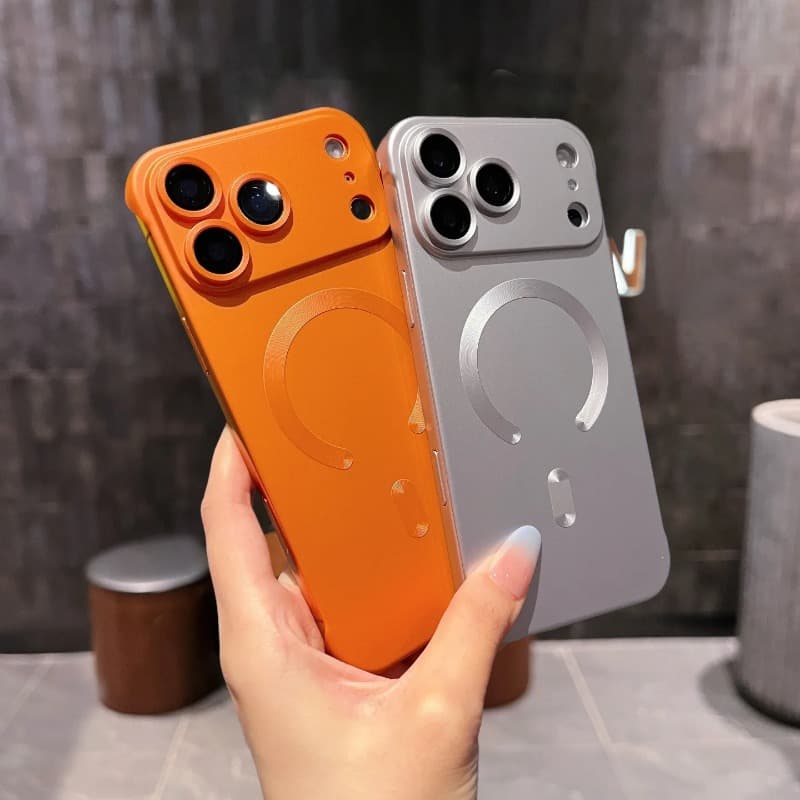 Luxury Metallic Paint PC Charging Case For Iphone 17 Pro Max Air 16 15 14 13 Plus Slim Frameless Camera