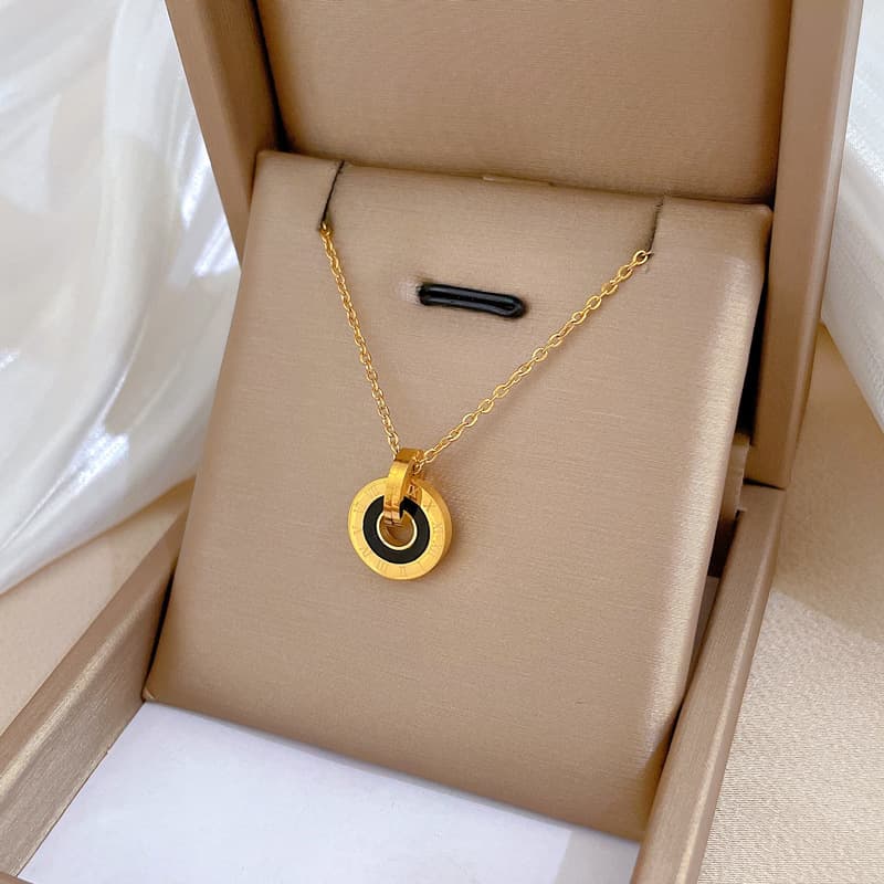 Roman Digital Necklace For Wome Stainless Steel Non Fading Choker Neckchain Korean Fashion Jewelry For Wedding Gift