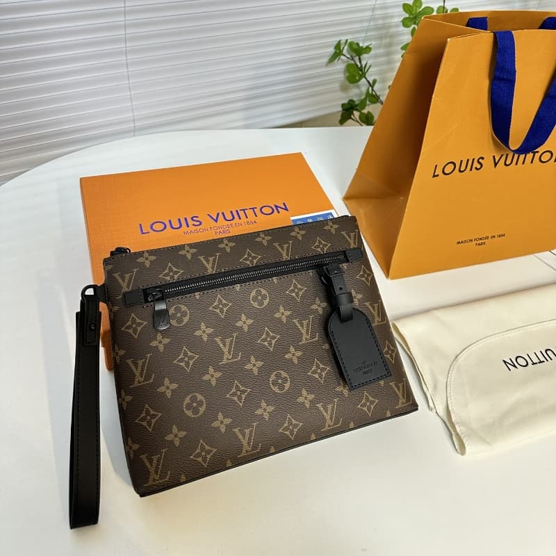 【Marque de luxe】【Cuir】 Pochette aérogramme classique à fleurs marron tendance – Coffret cadeau