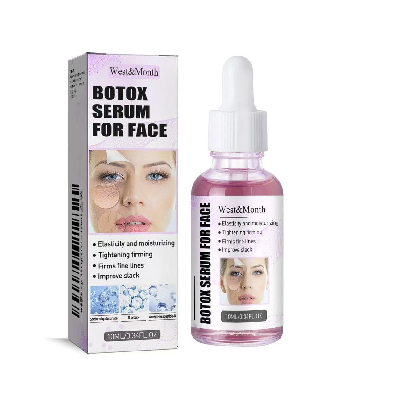 West & Month Botox Serum For Face Anti-age Moisturizer Advanced Formula Hyaluronic Acid Reduces Lines For Orbital Area