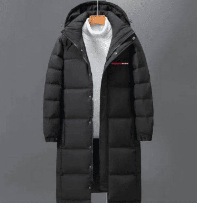 Manteau d'hiver long à capuche unisexe avec imprimé lettres – Parka coupe-vent épaisse pour hommes et femmes, vêtements d'extérieur tendance e