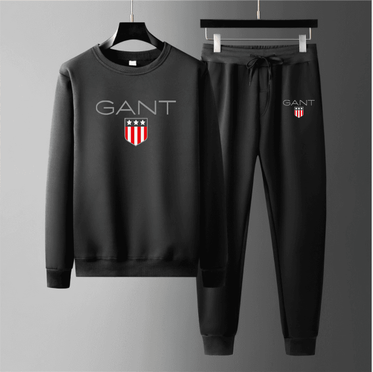 Autumn And Winter Sportswear Suit Men's Round Neck Hoodie Suit Casual Warm Sports Sweater Brand Pullover+jogging Pants 2-piece Set