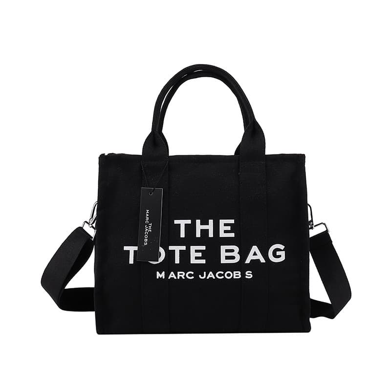 Sac fourre-tout à bandoulière en toile simple avec lettre de grande capacité