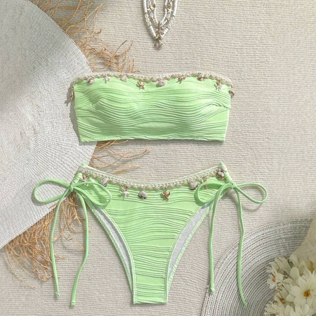 Women's Clothing Sexy Starfish Shell Tassel Swimsuit Bikini
