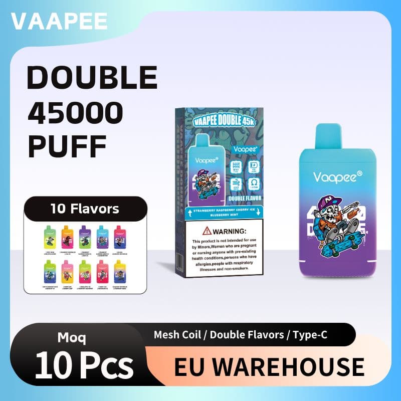 Vape jetable 45 000 bouffées Vaapee Double Flavors 45 000 bouffées Vape Pod 0 % 2 % 3 % 5 % Nic Vape Allemagne