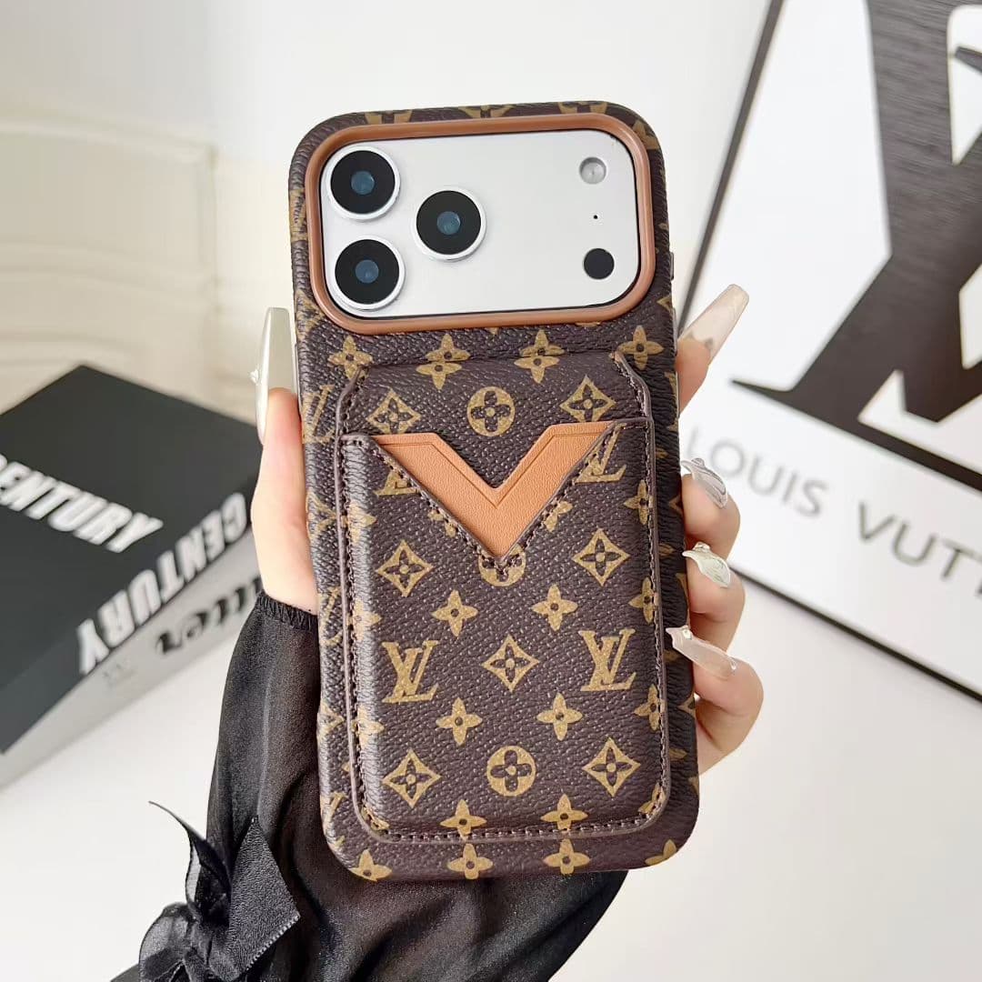 Étui de marque rétro avec porte-cartes pour iPhone 17 Pro Max, support de carte de luxe pour iPhone 15 Pro Max, compatible avec iPhone 16