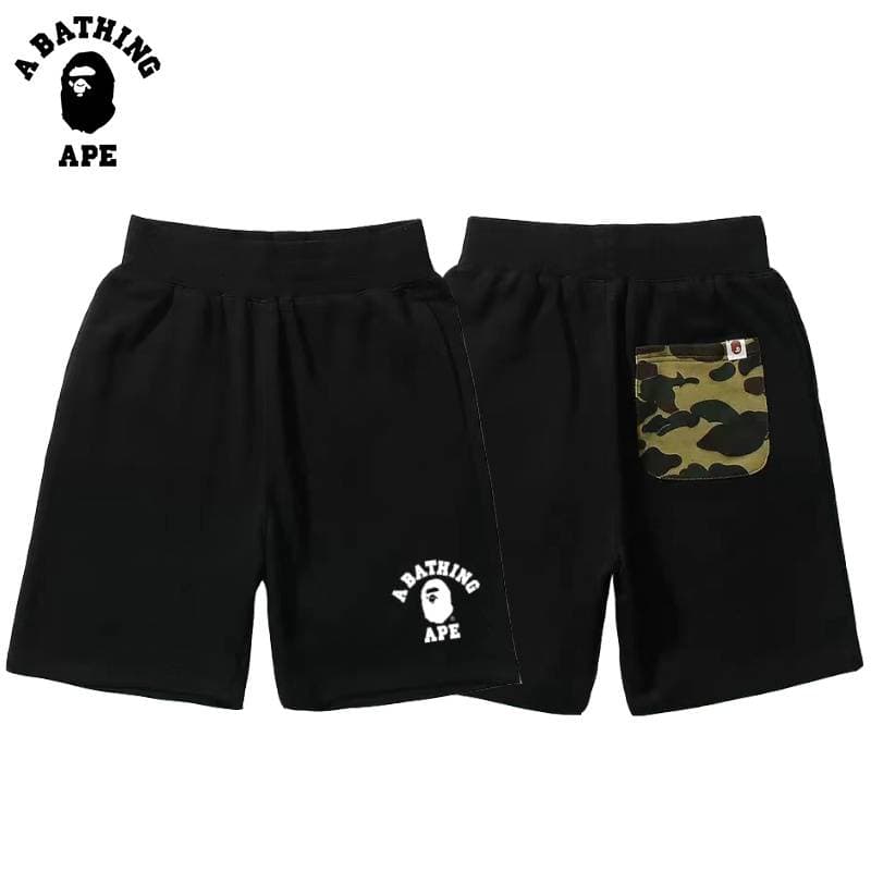 A BATHING APE BAPE-Head Minimally Embroidered Logo With Camouflage Pocket At The Back