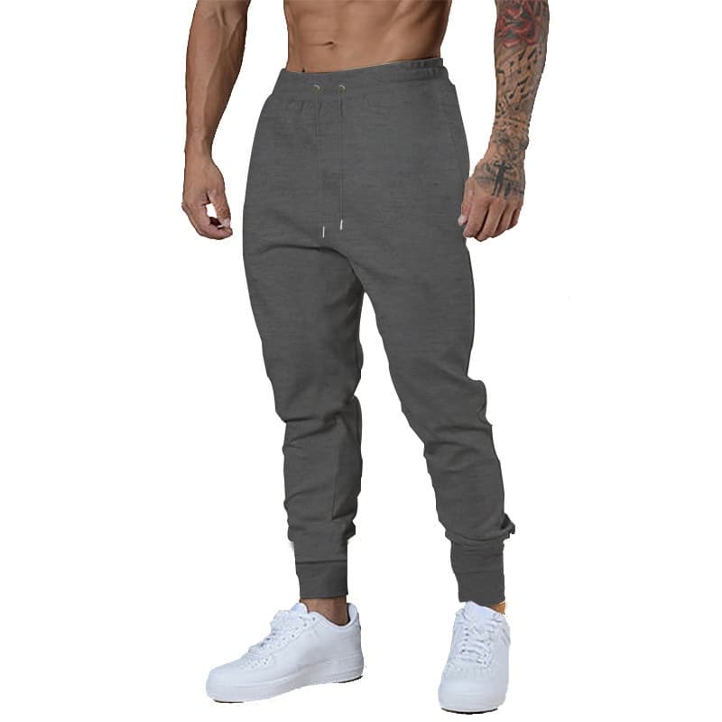 Men's Solid Color Training Joggers - Slim Fit Tapered Leg Workout Pants With Stretch For Gym & Casual Wear