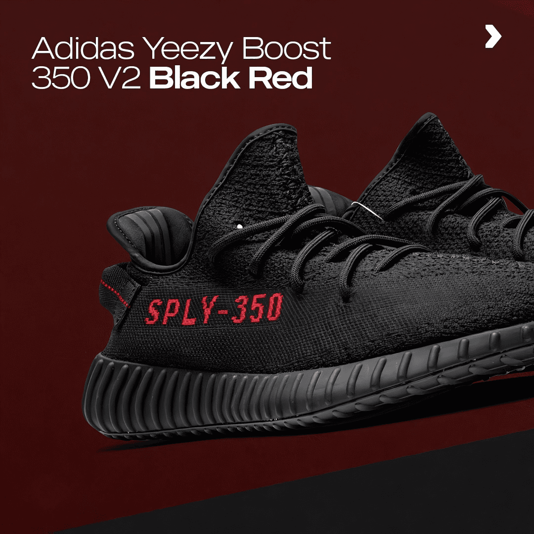 Adidas Originals Yeezy Boost 350 V2 - Trainers -Black/Red