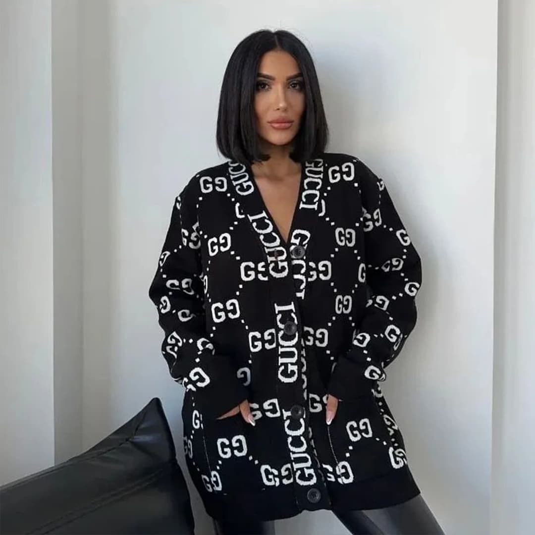Robe pull ample en tricot avec poches et boutons pour femme