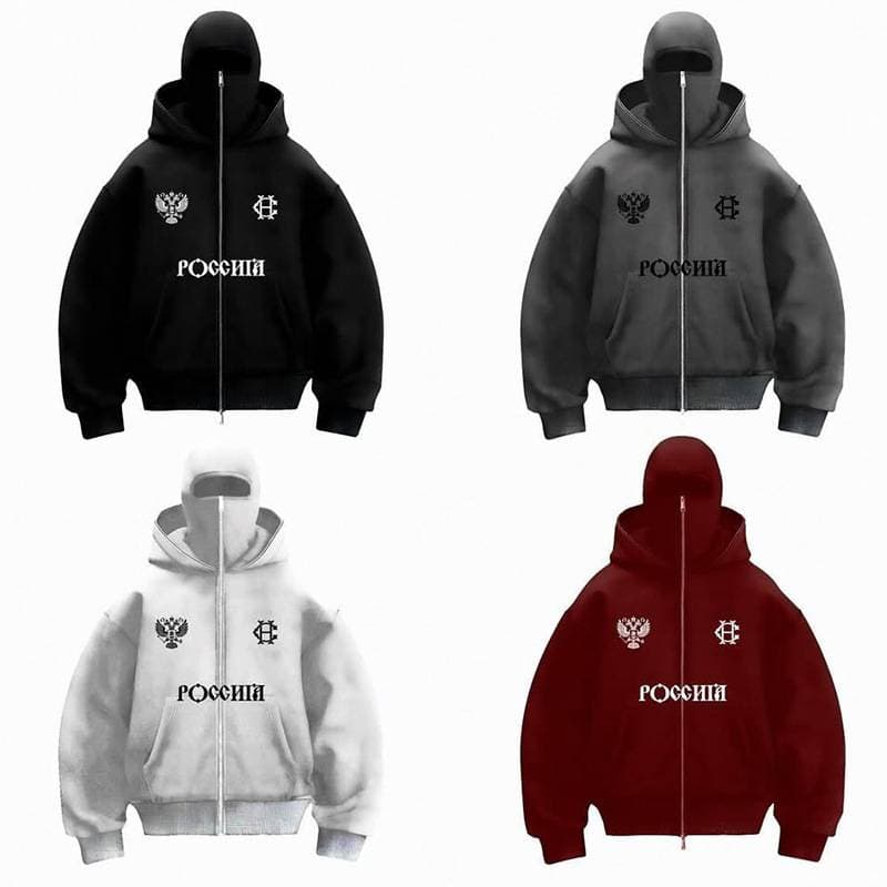 Velvet Double Hat Hooded Sweatshirt For Men And Women, Autumn And Winter New Style, Loose Y2K Hooded Jacket