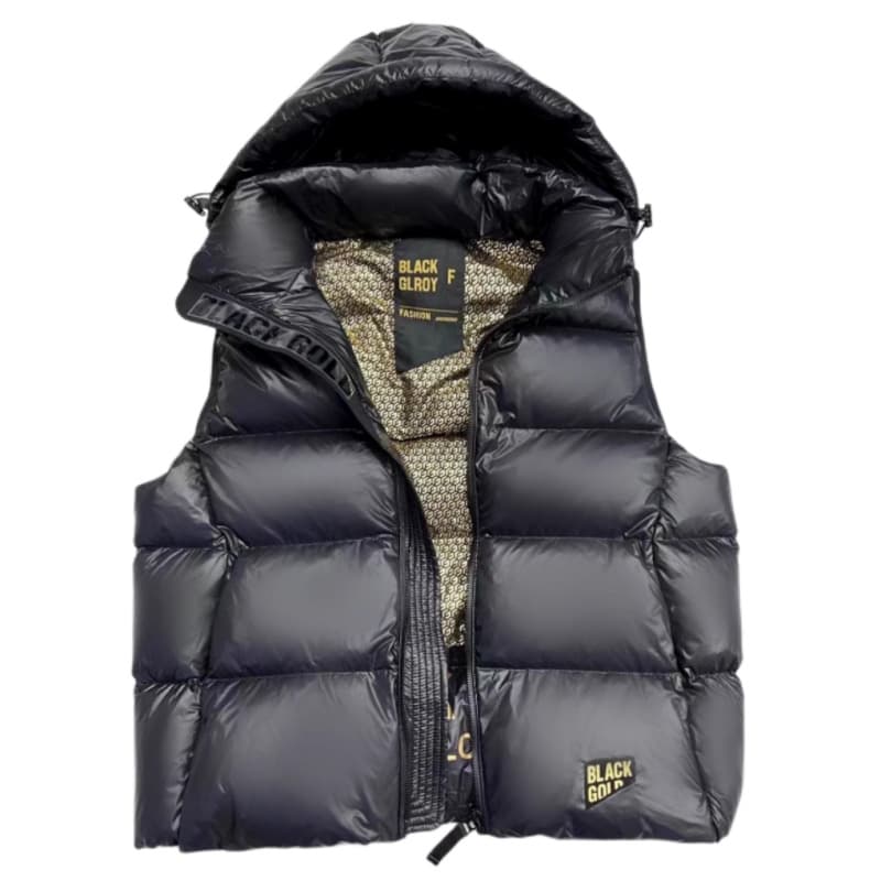 Women's Clothing Black And Gold Down Jacket Vest Outer Wear Season Thickened Short Versatile Shiny Duck Down Waistcoat
